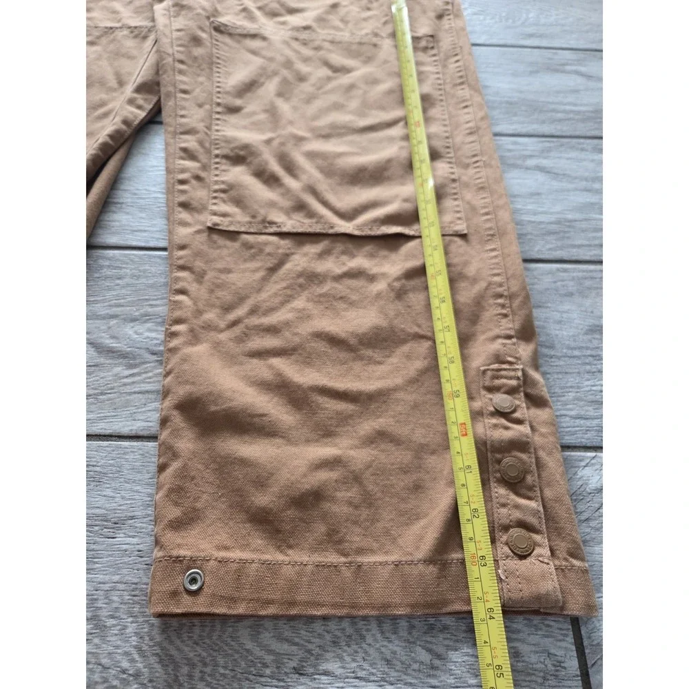 Zara Brown Denim Canvas Bib Overalls Carpenter Workwear Utility Mens XL Gorpcore